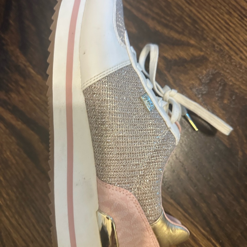 Michael Kors Monique Glitter Chain Mesh and Canvas Trainer sneaker size 8 - Picture 5 of 10